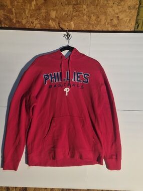 Majestic Phillies Red Zip-Up Hoodie